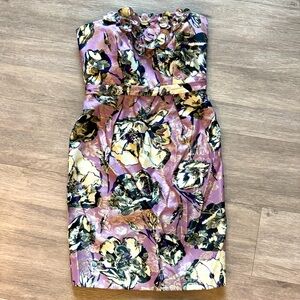 Vera Wang Floral Strapless Dress